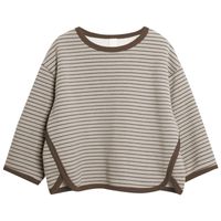 Cute Pastoral Stripe Cotton Polyester Hoodies & Knitwears main image 4