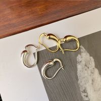 1 Pair Simple Style Water Droplets Plating Brass Hoop Earrings main image 1
