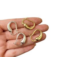 1 Pair Simple Style Water Droplets Plating Brass Hoop Earrings main image 3