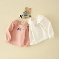 Cute Solid Color Bow Knot Cotton Hoodies & Sweaters main image 5