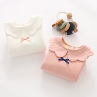 Cute Solid Color Bow Knot Cotton Hoodies & Sweaters main image 3