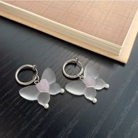 1 Pair Simple Style Butterfly Resin Titanium Steel Drop Earrings main image 4