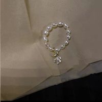 Retro Simple Style Star Bear Heart Shape Freshwater Pearl Charm Rings sku image 2