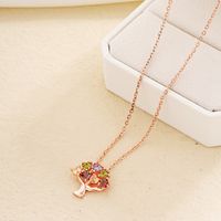 Wholesale IG Style Elegant Luxurious Life Tree 304 Stainless Steel Copper Plating Inlay Gold Plated Zircon Necklace Pendant main image 7