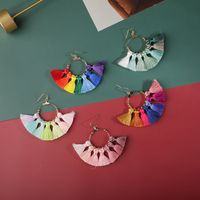 New Bohemian Handmade Colored Tassel Earrings Nhll140951 sku image 6