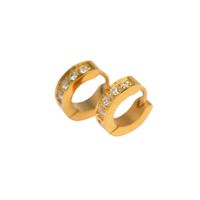 1 Piece Simple Style Geometric Solid Color Plating Stainless Steel 18K Gold Plated Hoop Earrings main image 6
