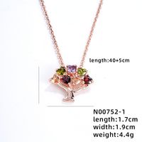 Wholesale IG Style Elegant Luxurious Life Tree 304 Stainless Steel Copper Plating Inlay Gold Plated Zircon Necklace Pendant sku image 1