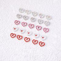 Valentine's Day Sweet Simple Style Heart Shape Plastic Nail Patches 10 Pieces main image 4