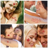 Valentine's Day Heart Shape Pet Tattoos & Body Art 1 Piece main image 2