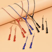 Simple Style Commute Solid Color Alloy Inlay Rhinestones Women's Jewelry Set main image 6