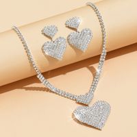 Simple Style Commute Heart Shape Alloy Inlay Rhinestones Women's Jewelry Set main image 5