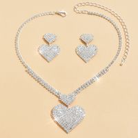 Simple Style Commute Heart Shape Alloy Inlay Rhinestones Women's Jewelry Set main image 3
