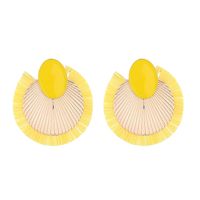 1 Pair Vacation Simple Style Solid Color Braid Inlay Alloy Gold Plated Ear Studs main image 5