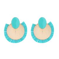 1 Pair Vacation Simple Style Solid Color Braid Inlay Alloy Gold Plated Ear Studs main image 9
