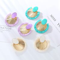 1 Pair Vacation Simple Style Solid Color Braid Inlay Alloy Gold Plated Ear Studs main image 3