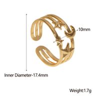 Fashion Star Moon Stainless Steel Plating Open Ring main image 6