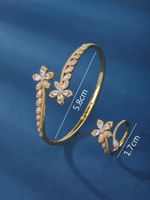 Elegant Einfacher Stil Blume Kupfer 18 Karat Vergoldet Zirkon Ringe Armbänder In Masse main image 2