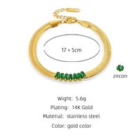 Fashion Solid Color Titanium Steel Plating Inlay Artificial Gemstones Bracelets sku image 5