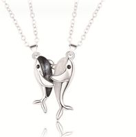 Cute Modern Style Whale Alloy Plating Valentine's Day Couple Pendant Necklace sku image 1