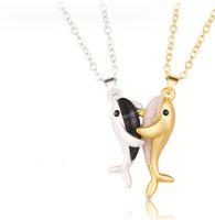 Cute Modern Style Whale Alloy Plating Valentine's Day Couple Pendant Necklace sku image 3