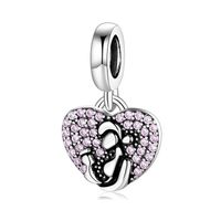 Ig Style Simple Style Heart Shape Footprint Flower Sterling Silver Inlay Zircon Jewelry Accessories sku image 1