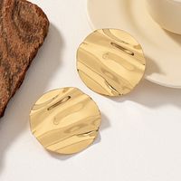 1 Pair Casual Elegant Round Solid Color Plating Iron Ear Studs main image 4