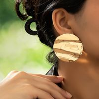 1 Pair Casual Elegant Round Solid Color Plating Iron Ear Studs main image 1