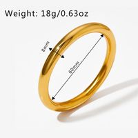 Elegant Simple Style Circle Stainless Steel Plating 18k Gold Plated Bangle main image 2