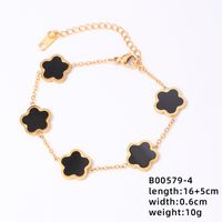 IG Style Simple Style Flower 304 Stainless Steel Titanium Steel Gold Plated Shell Bracelets In Bulk sku image 4