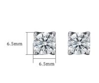 1 Pair Simple Style Geometric Square Gra Plating Inlay Sterling Silver Moissanite Ear Studs main image 2