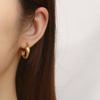 1 Pair Casual Elegant Simple Style Solid Color Plating Three-dimensional 304 Stainless Steel 18K Gold Plated Earrings main image 1