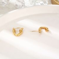 1 Pair Casual Elegant Simple Style Solid Color Plating Three-dimensional 304 Stainless Steel 18K Gold Plated Earrings main image 4