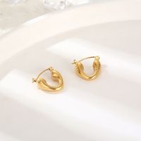 1 Pair Casual Elegant Simple Style Solid Color Plating Three-dimensional 304 Stainless Steel 18K Gold Plated Earrings main image 3
