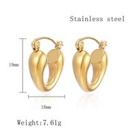 1 Pair Casual Elegant Simple Style Solid Color Plating Three-dimensional 304 Stainless Steel 18K Gold Plated Earrings main image 2
