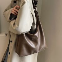 Women's Pu Leather Solid Color Streetwear Square Zipper Tote Bag main image 2