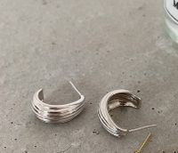 1 Pair Simple Style C Shape Plating Sterling Silver Ear Studs sku image 2