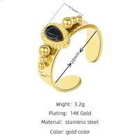 Fashion Geometric Titanium Steel Plating Natural Stone Shell Open Ring sku image 9