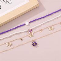 Cute Sweet Star Butterfly Daisy Beaded Artificial Pearl Layered Women's Pendant Necklace main image 7
