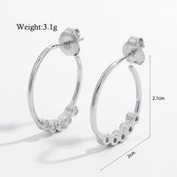 1 Pair Elegant Simple Style C Shape Water Droplets Solid Color Plating Inlay Sterling Silver Zircon White Gold Plated Rhodium Plated Ear Studs sku image 7