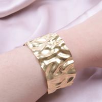 Simple Style Irregular Solid Color Stainless Steel Plating 18k Gold Plated Bangle main image 4