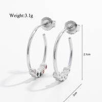 1 Pair Elegant Simple Style C Shape Water Droplets Solid Color Plating Inlay Sterling Silver Zircon White Gold Plated Rhodium Plated Ear Studs sku image 8
