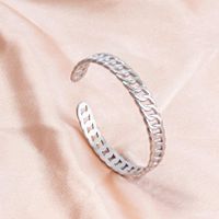 Simple Style Solid Color Stainless Steel Plating Hollow Out 18k Gold Plated Bangle main image 3