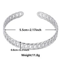 Simple Style Solid Color Stainless Steel Plating Hollow Out 18k Gold Plated Bangle main image 2