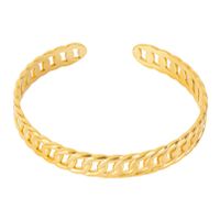 Simple Style Solid Color Stainless Steel Plating Hollow Out 18k Gold Plated Bangle main image 5