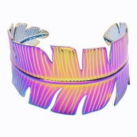 Simple Style Leaves Stainless Steel Plating 18k Gold Plated Bangle main image 3
