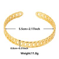 Simple Style Solid Color Stainless Steel Plating Hollow Out 18k Gold Plated Bangle sku image 2