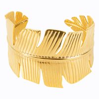 Simple Style Leaves Stainless Steel Plating 18k Gold Plated Bangle main image 5