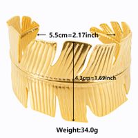 Simple Style Leaves Stainless Steel Plating 18k Gold Plated Bangle sku image 3