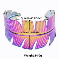 Simple Style Leaves Stainless Steel Plating 18k Gold Plated Bangle sku image 2