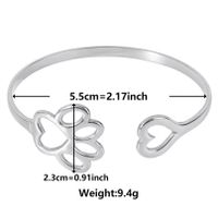 Simple Style Paw Print Heart Shape Stainless Steel Plating Hollow Out 18k Gold Plated Bangle main image 2